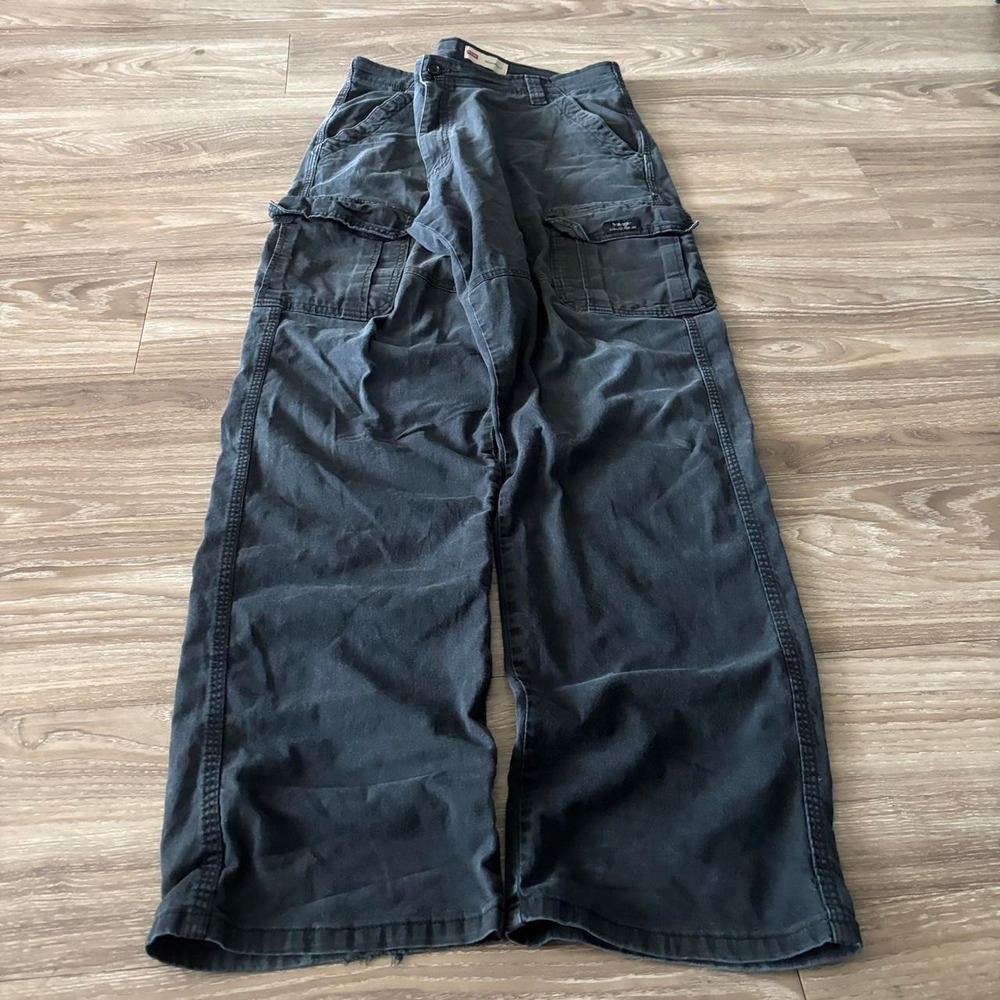 Vintage Y2K/2000s Baggy Black Streetwear Skater Cargo Pants! 38x34 - Picture 3 of 7